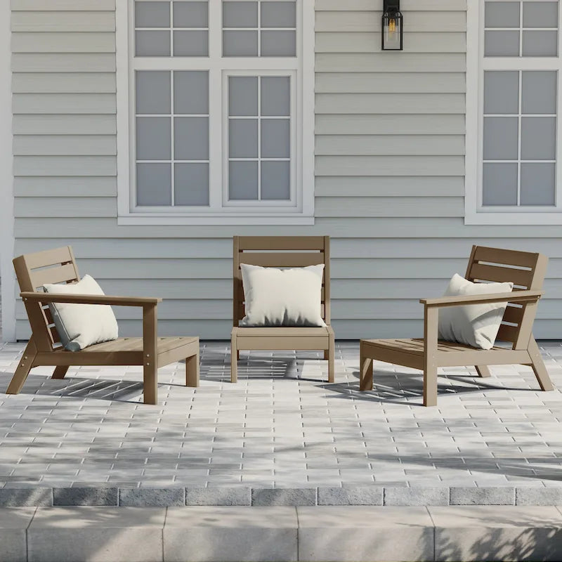 Polytrends Birchwood All Weather HDPE Outdoor Patio Deep Seating Sofa (3-Piece)