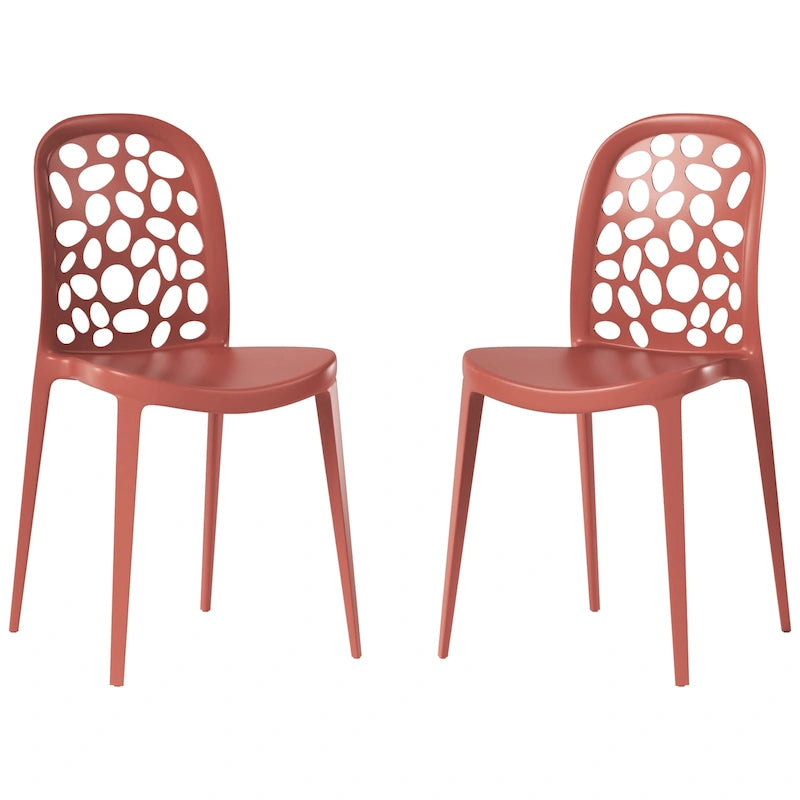 Frond and Form Outdoor Stacking Dining Side Chair (Set of 2)