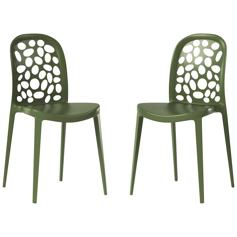 Frond and Form Outdoor Stacking Dining Side Chair (Set of 2)