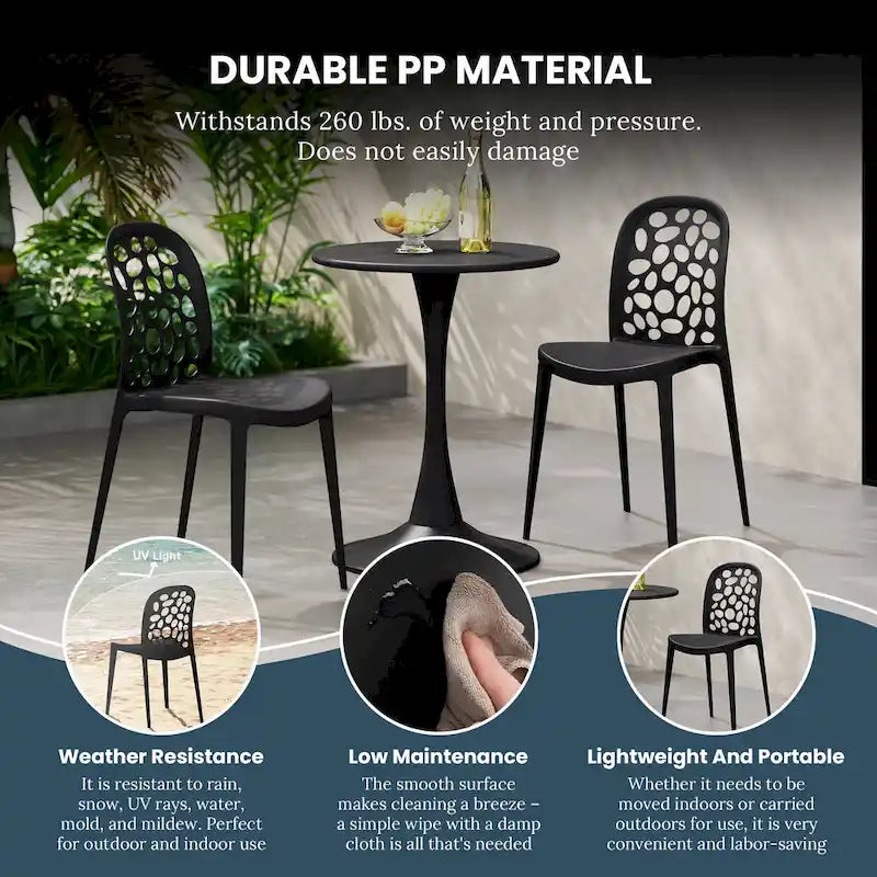 Frond and Form Outdoor Stacking Dining Side Chair (Set of 2)