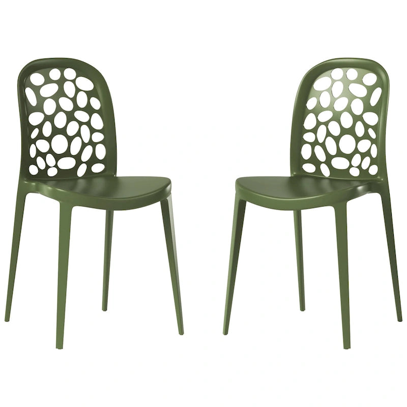 Frond and Form Outdoor Stacking Dining Side Chair (Set of 2)