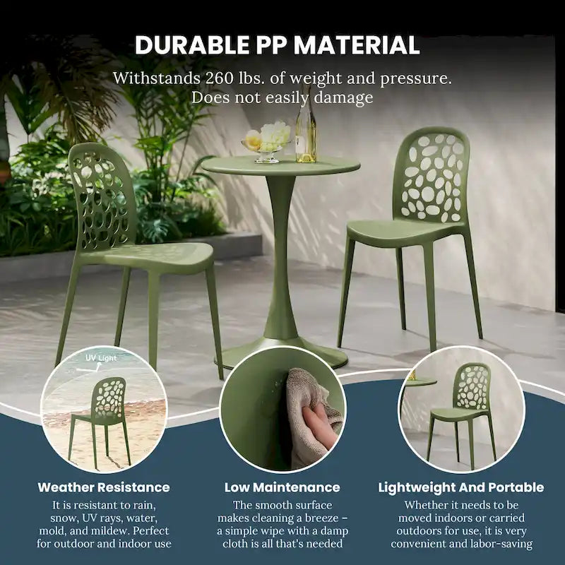Frond and Form Outdoor Stacking Dining Side Chair (Set of 2)