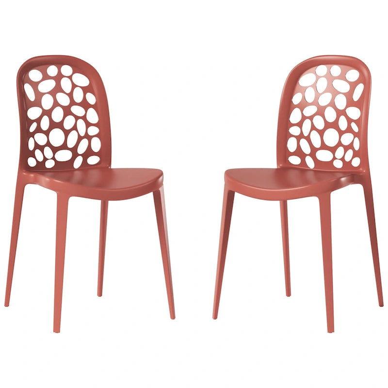 Frond and Form Outdoor Stacking Dining Side Chair (Set of 2)