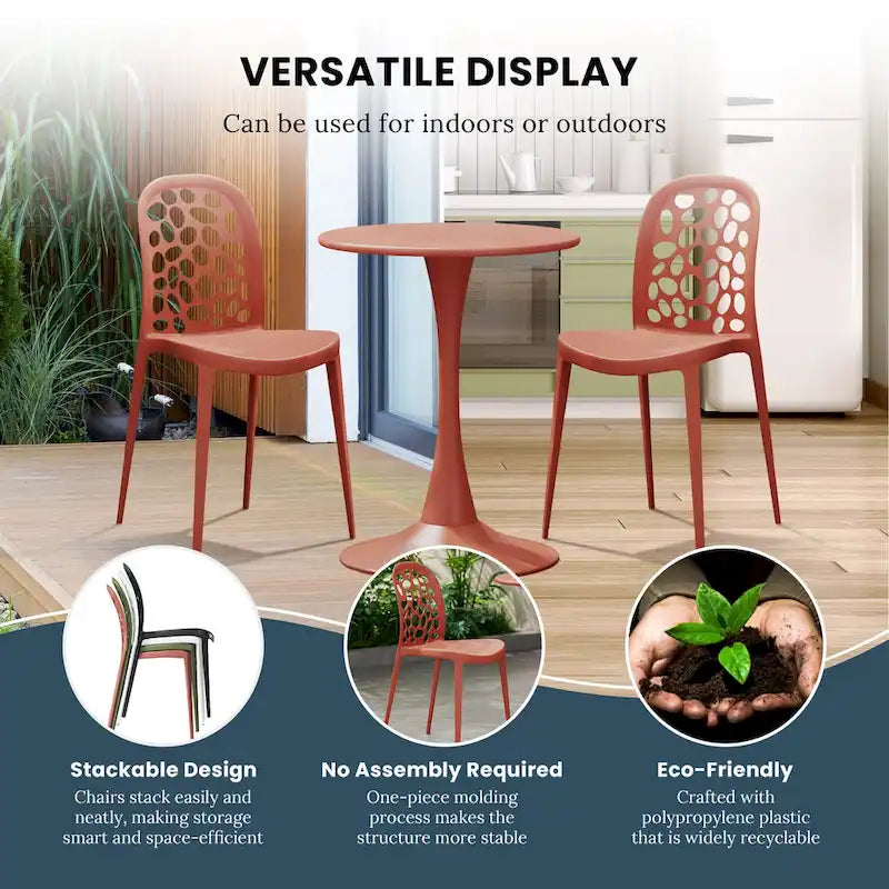 Frond and Form Outdoor Stacking Dining Side Chair (Set of 2)