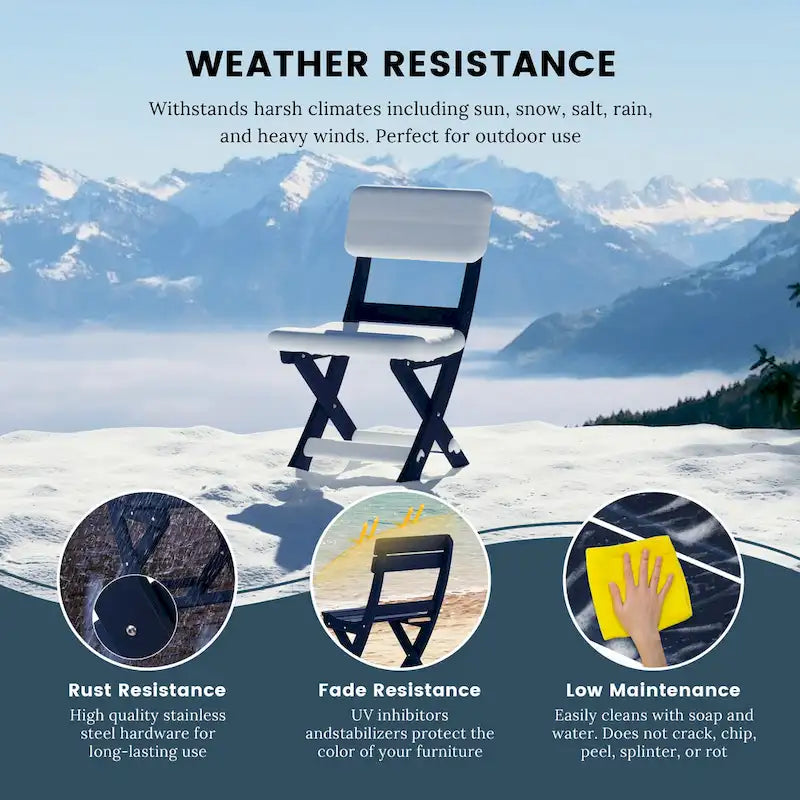 Polytrends Laguna Patio Folding Dining Chair