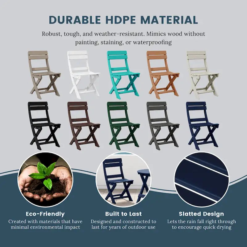 Polytrends Laguna Patio Folding Dining Chair