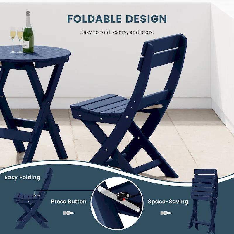 Polytrends Laguna Patio Folding Dining Chair