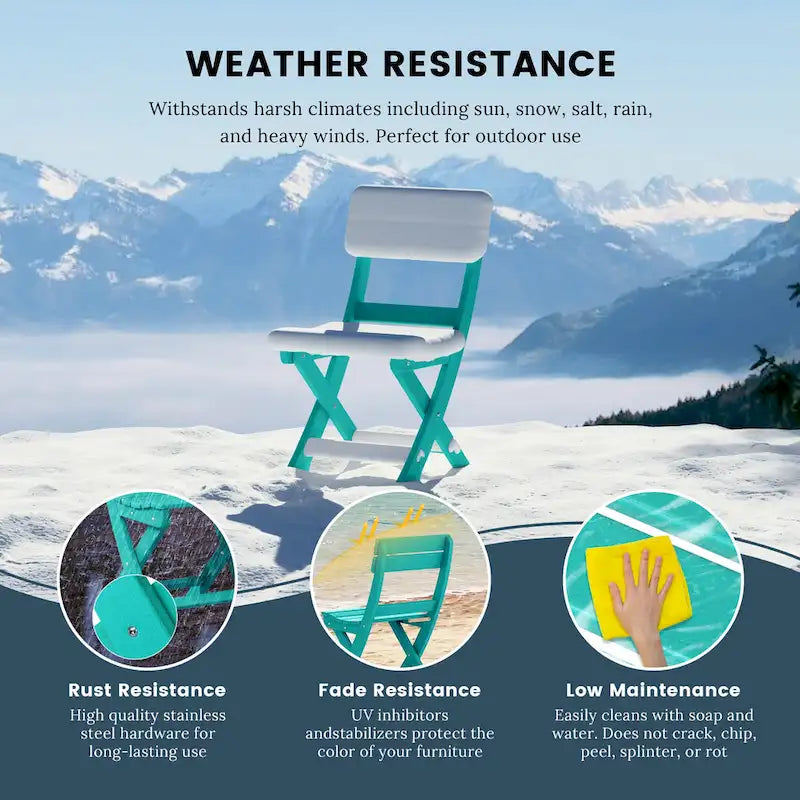 Polytrends Laguna Patio Folding Dining Chair