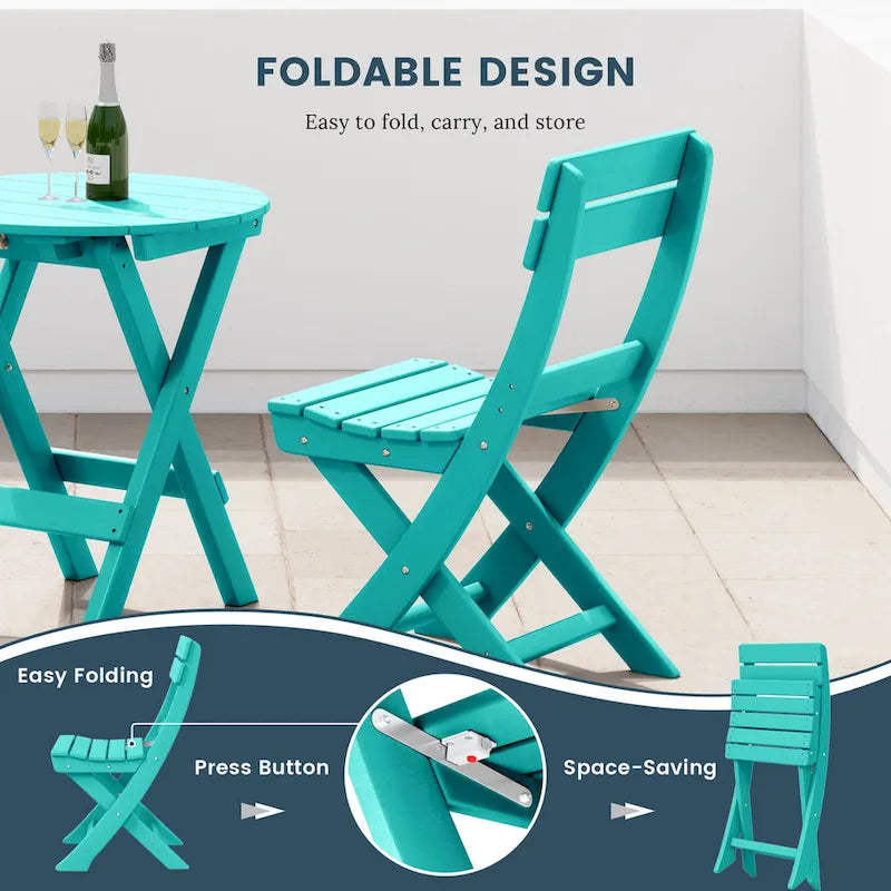 Polytrends Laguna Patio Folding Dining Chair