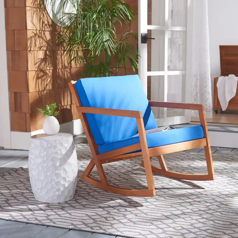 SAFAVIEH Outdoor Vernon Rocking Chair with Cushion - 26W x 38D x 31H