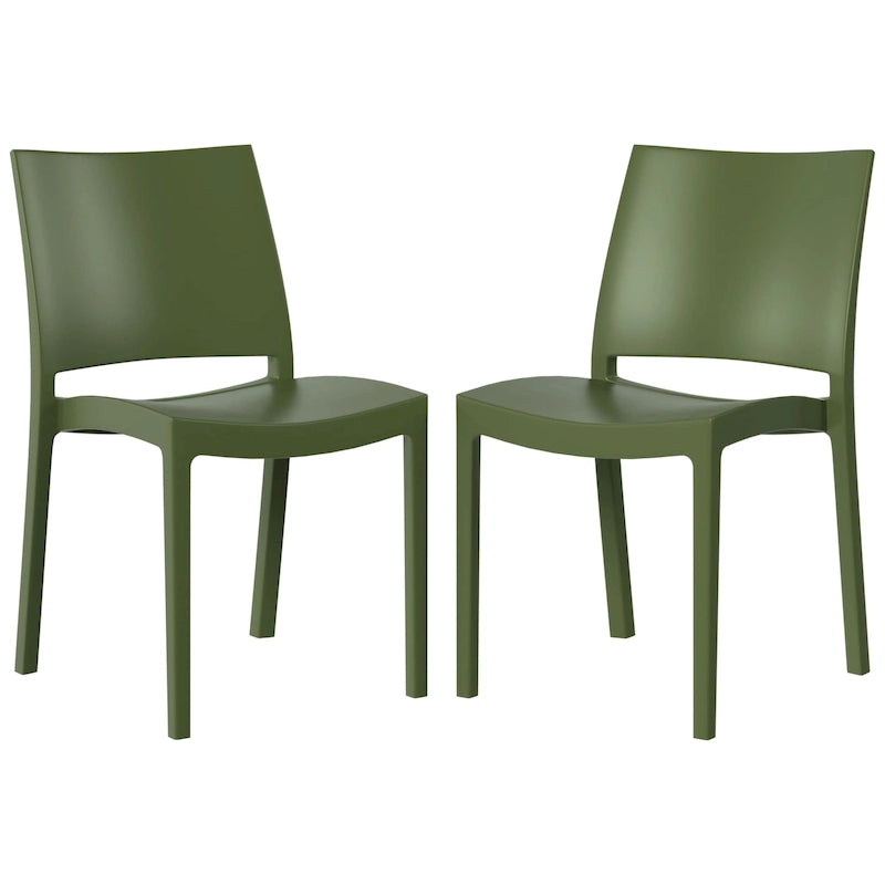 Frond and Form Outdoor Patio Stacking Dining Side Chair (Set of 2)
