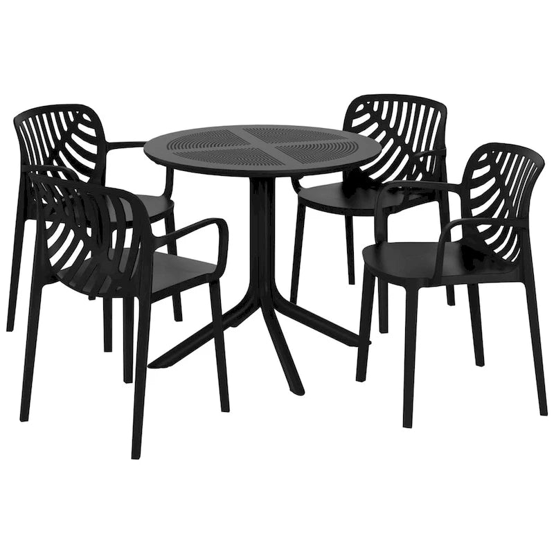 Frond and Form 4-Person Outdoor Patio Round Dining Set