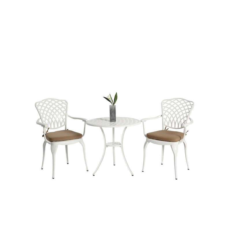 3 Piece Patio Bistro Set All Weather Metal Bistro Table Set