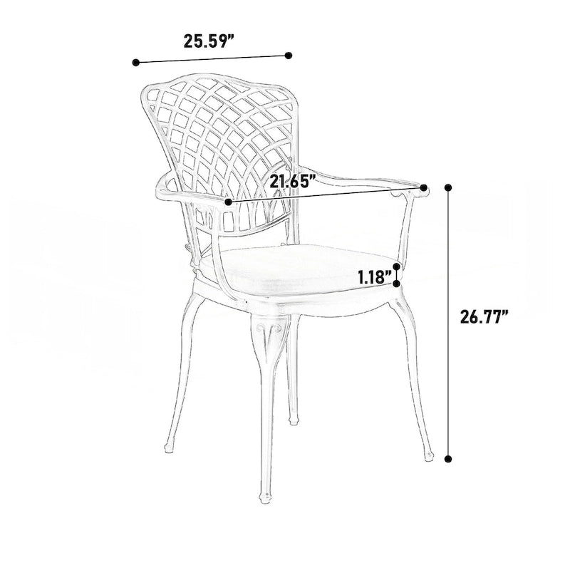 3 Piece Patio Bistro Set All Weather Metal Bistro Table Set