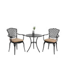 3 Piece Patio Bistro Set All Weather Metal Bistro Table Set