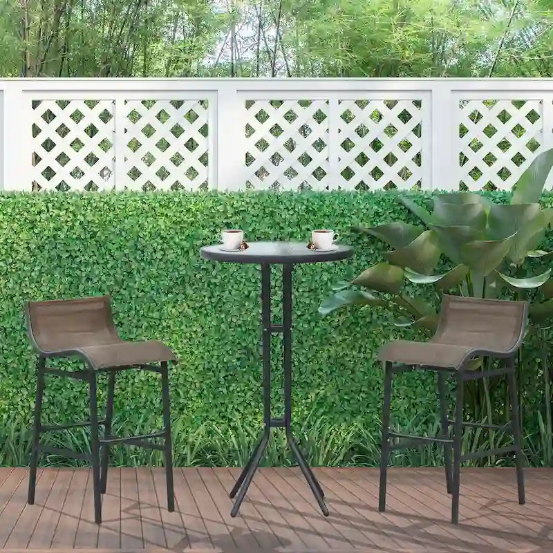 3 Piece Bar Height Outdoor Bistro Set for 2