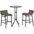 3 Piece Bar Height Outdoor Bistro Set for 2
