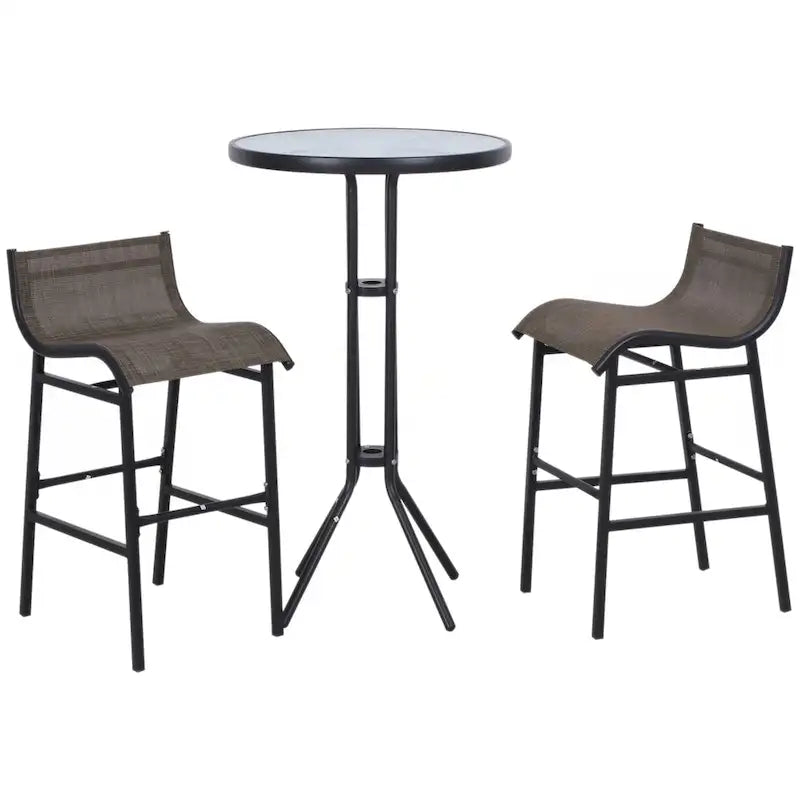 3 Piece Bar Height Outdoor Bistro Set for 2
