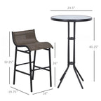 3 Piece Bar Height Outdoor Bistro Set for 2