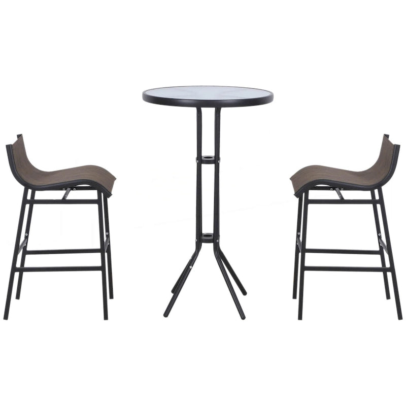 3 Piece Bar Height Outdoor Bistro Set for 2