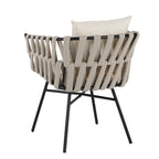 Outdoor Dining Set for 6, Patio X-Shaped Legs Extendable Dining Table with 6 Woven Tape Chairs