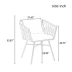 Outdoor Dining Set for 6, Patio X-Shaped Legs Extendable Dining Table with 6 Woven Tape Chairs