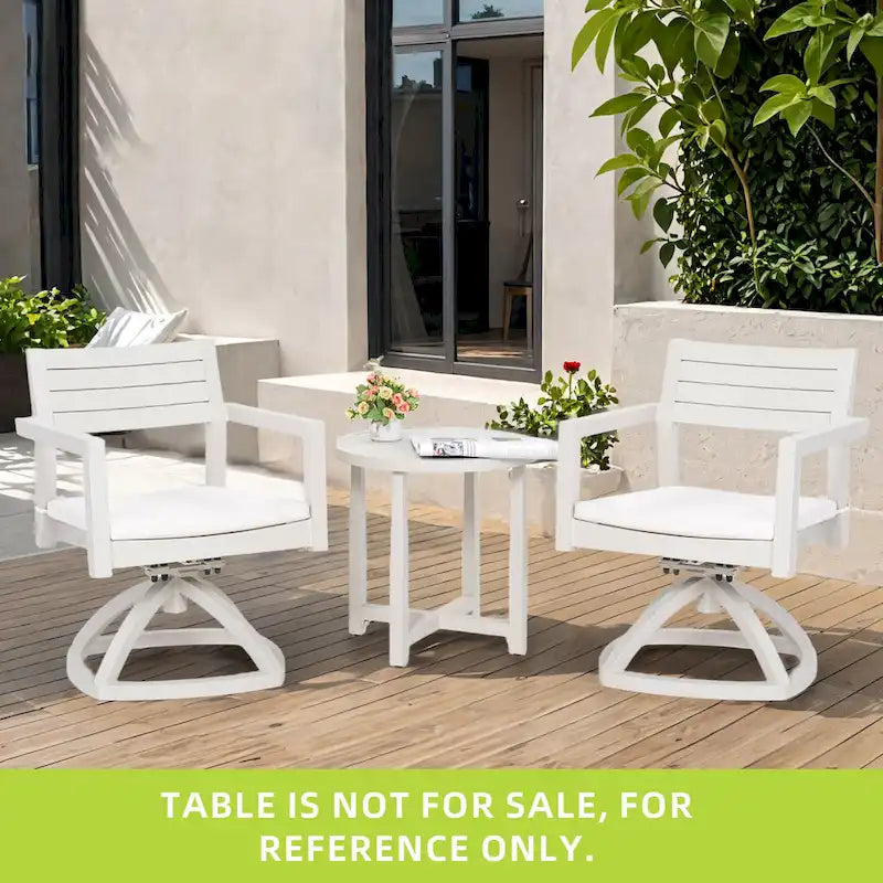 Outdoor Patio Aluminum Swivel Rocker Set of 2 with Outdoor-grade Sunbrella Fabric Cushions, 360-Degree Swivel