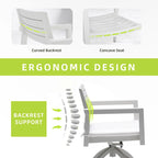 Outdoor Patio Aluminum Swivel Rocker Set of 2 with Outdoor-grade Sunbrella Fabric Cushions, 360-Degree Swivel