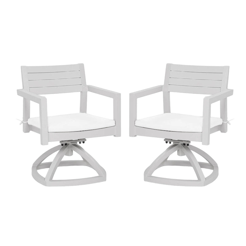 Outdoor Patio Aluminum Swivel Rocker Set of 2 with Outdoor-grade Sunbrella Fabric Cushions, 360-Degree Swivel