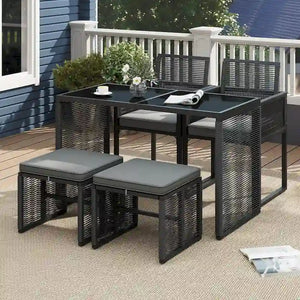 Costway 5 PCSPEWickerPatioDiningSet Outdoor Conversation Set with - See Details