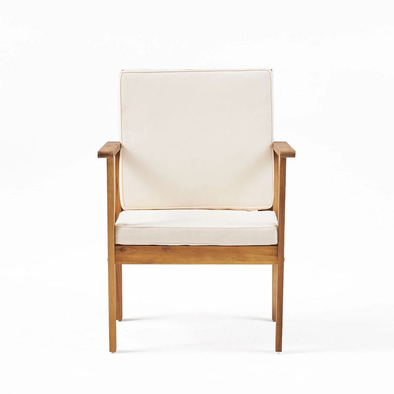 3pc Set with 2 Outdoor Club Chairs and Coffee Table in Acacia Wood