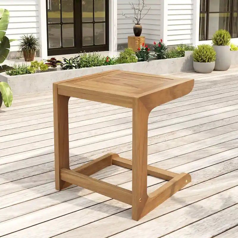 Christopher Knight Home - Elliott Outdoor Ashwell Acacia Wood Side Table with Clean, Minimalist Silhouette