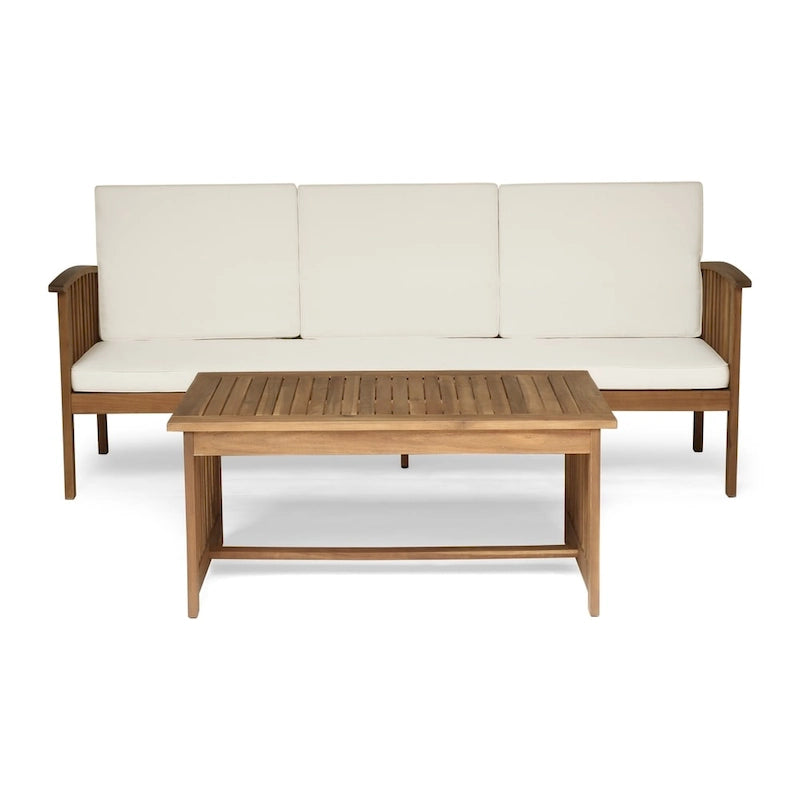 Carolina Outdoor Acacia Sofa and Coffee Table Set by Christopher Knight Home