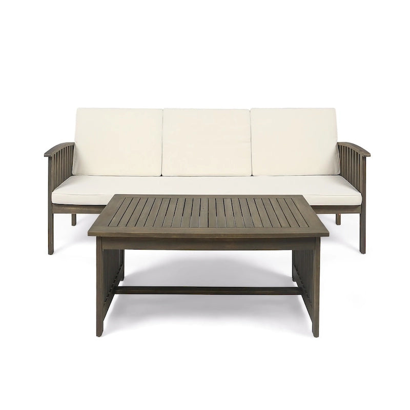 Carolina Outdoor Acacia Sofa and Coffee Table Set by Christopher Knight Home