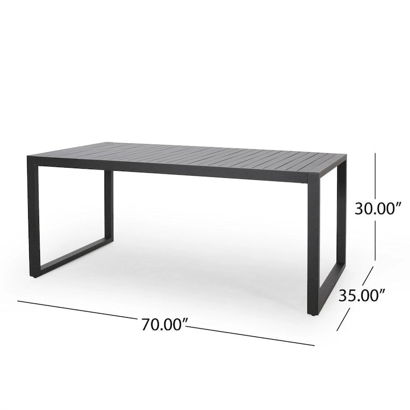 Blan 6-seater Aluminum Dining Set by Christopher Knight Home