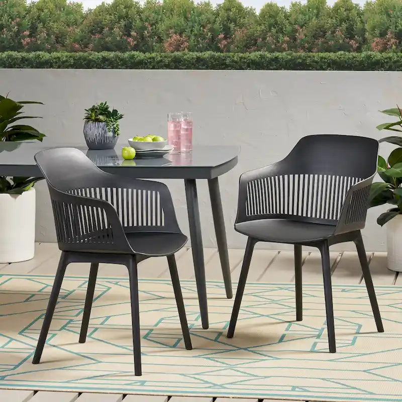 Dahlia Outdoor Modern Dining Chair (Set of 2) by Christopher Knight Home - 22.50 W x 21.50 D x 33.00 H