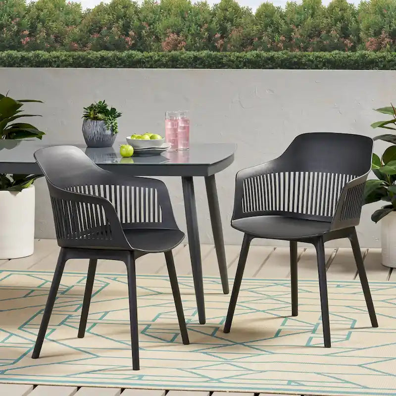 Dahlia Outdoor Modern Dining Chair (Set of 2) by Christopher Knight Home - 22.50 W x 21.50 D x 33.00 H