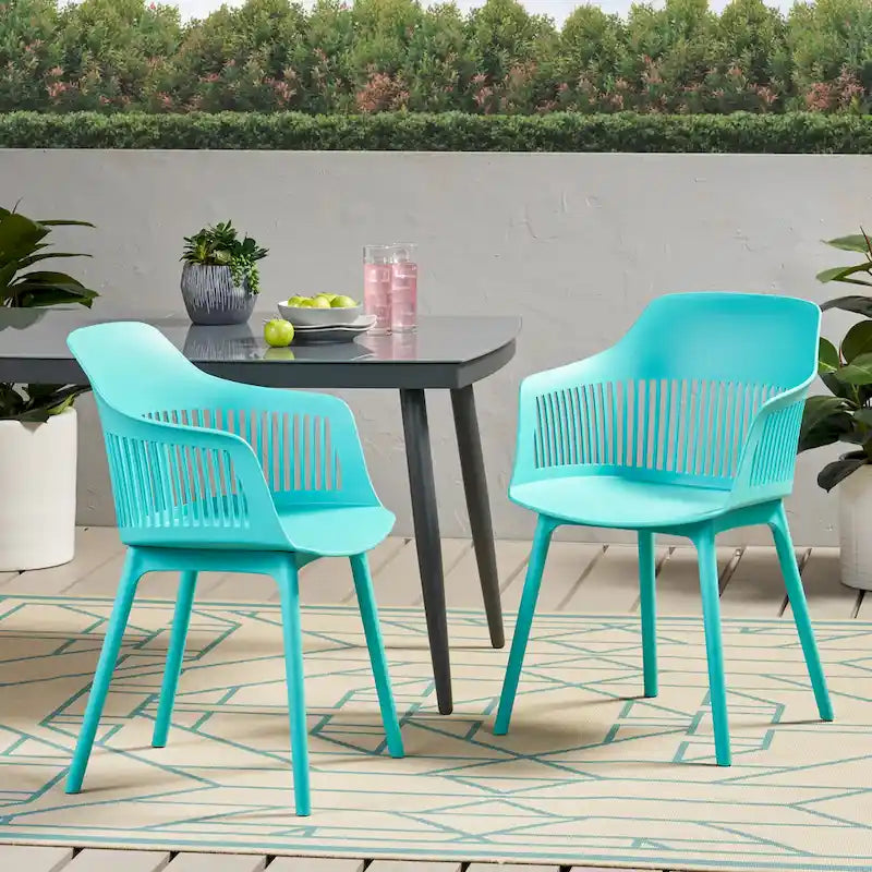 Dahlia Outdoor Modern Dining Chair (Set of 2) by Christopher Knight Home - 22.50 W x 21.50 D x 33.00 H