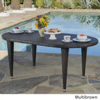 Dominica Outdoor Oval Wicker 69-inch Wicker Dining Table by Christopher Knight Home - 69.30L x 38.20W x 30.00H
