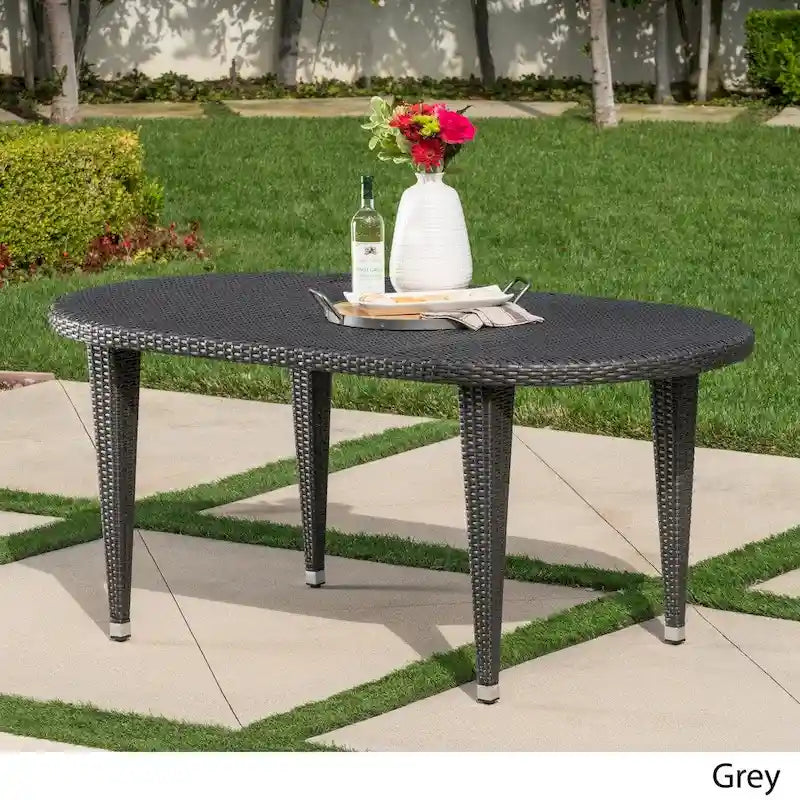 Dominica Outdoor Oval Wicker 69-inch Wicker Dining Table by Christopher Knight Home - 69.30L x 38.20W x 30.00H