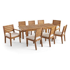 Nestor Outdoor 8-Seater Acacia Wood Expandable Dining Set by Christopher Knight Home