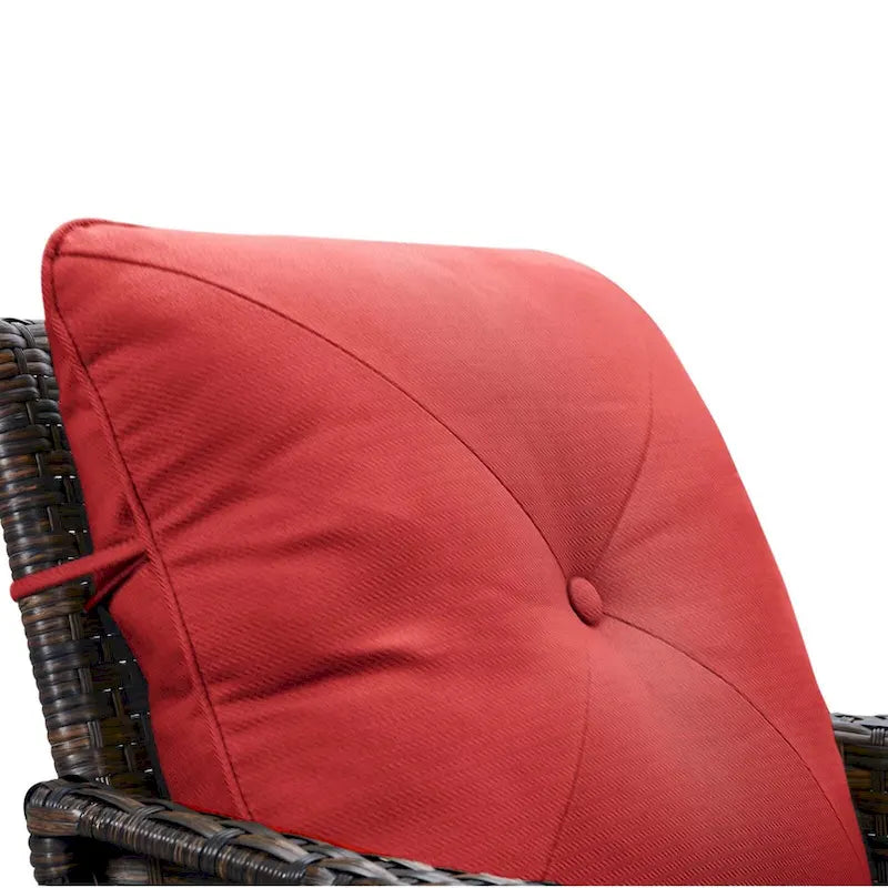 3 Piece Outdoor Wicker Bistro Chat Set with Cushion