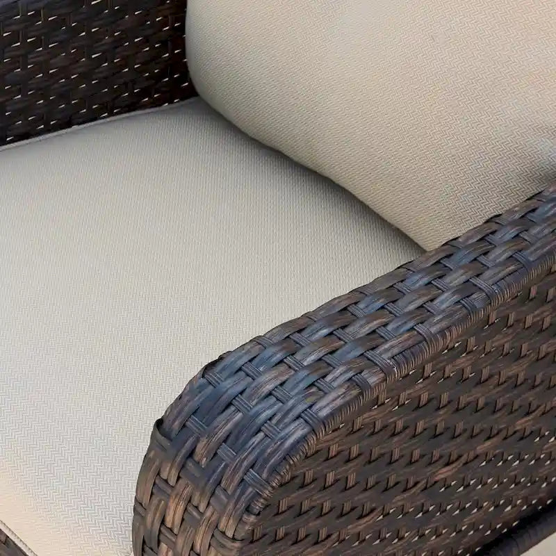 3 Piece Outdoor Wicker Bistro Chat Set with Cushion