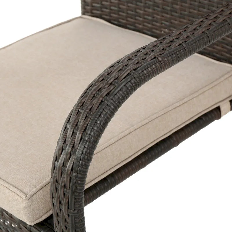 Fowler Outdoor 8 Seater Wood and Wicker Dining Set by Christopher Knight Home