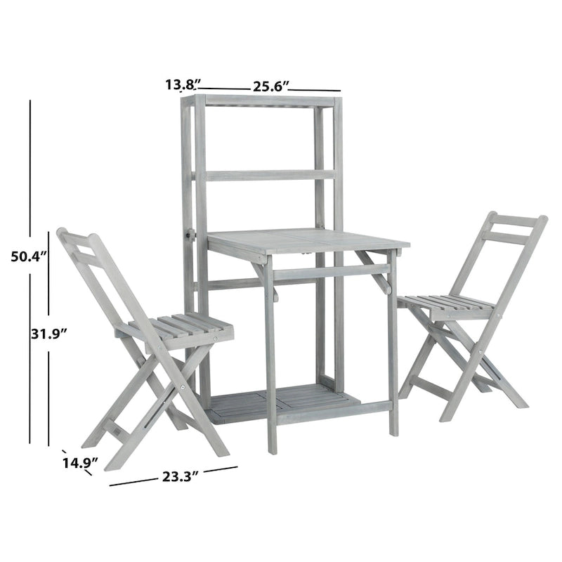 SAFAVIEH Outdoor Chikako Balcony Dining Cabinet Set - 26Wx23Dx50H
