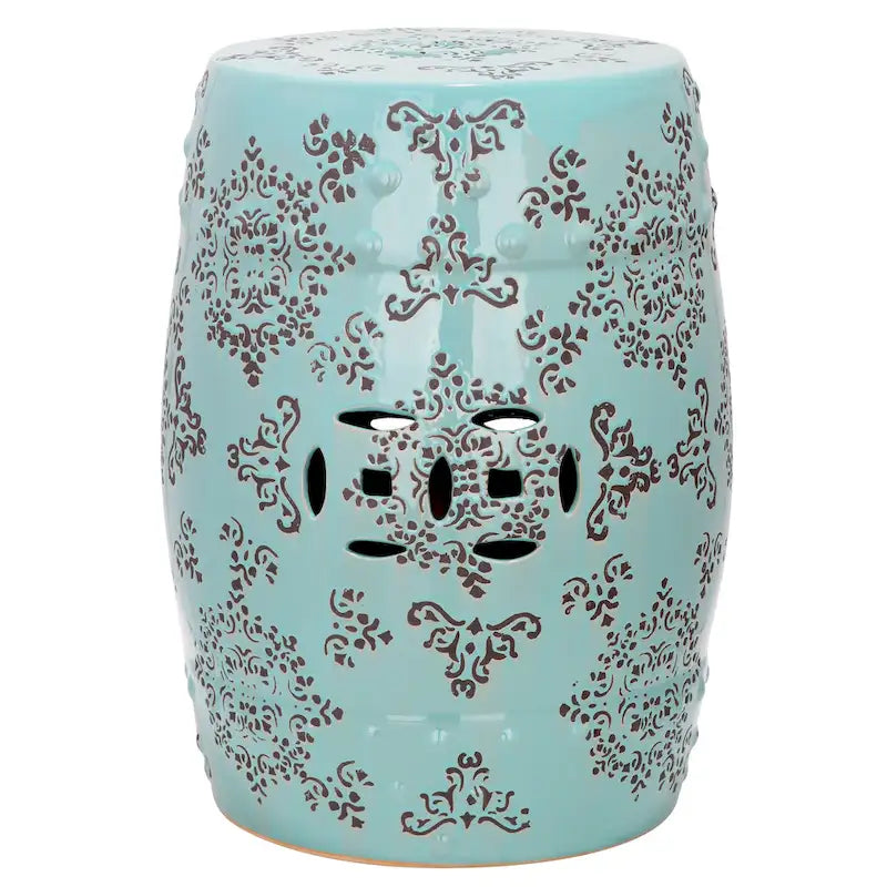 SAFAVIEH Paradise Samantha Pacific Light Blue Ceramic Decorative Garden Stool