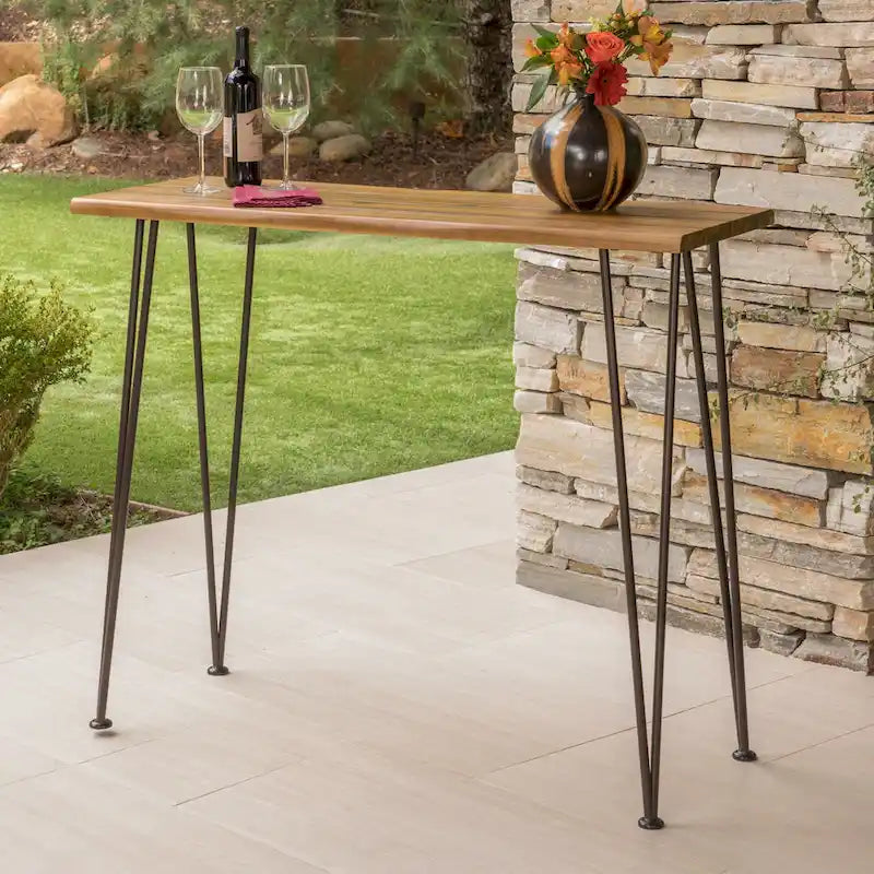Denali Outdoor Industrial Rectangle Bar Table by Christopher Knight Home - 47.25L x 18.25W x 36.00H