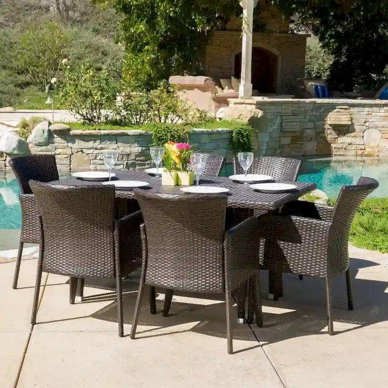 Anaya Outdoor 7-piece Wicker Dining Set by Christopher Knight Home
