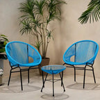 Nusa Outdoor Modern 2 Seater Faux Rattan Chat Set by Christopher Knight Home