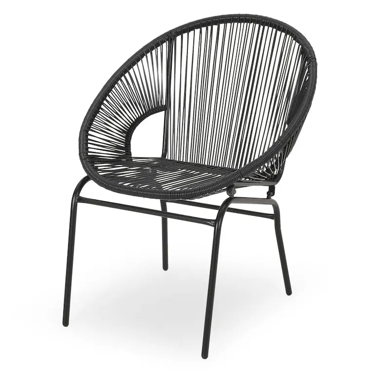 Nusa Outdoor Modern 2 Seater Faux Rattan Chat Set by Christopher Knight Home